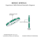 1 CT Emerald Eternity Ring in Pin Point Setting for Women Emerald - ( AAA ) - Quality - Rosec Jewels