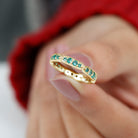 1 CT Emerald Eternity Ring in Pin Point Setting for Women Emerald - ( AAA ) - Quality - Rosec Jewels