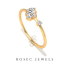 1/4 CT Natural Diamond Minimal Promise Ring in Gold Diamond - ( HI-SI ) - Color and Clarity - Rosec Jewels