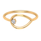 Gold Embellished Open Teardrop Diamond Ring in Prong Setting Diamond - ( HI-SI ) - Color and Clarity - Rosec Jewels