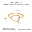 Gold Embellished Open Teardrop Diamond Ring in Prong Setting Diamond - ( HI-SI ) - Color and Clarity - Rosec Jewels