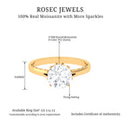 8 MM Round Cut Moissanite Solitaire Gold Ring with Milgrain Detailing Moissanite - ( D-VS1 ) - Color and Clarity - Rosec Jewels