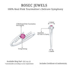 Minimal Pink Tourmaline and Diamond Bypass Promise Ring Pink Tourmaline - ( AAA ) - Quality - Rosec Jewels