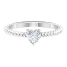 5.40 MM Heart Shape Moissanite Solitaire Ring in 3 Prong Basket Setting with Twisted Rope Details Moissanite - ( D-VS1 ) - Color and Clarity - Rosec Jewels