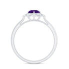 1/2 CT Vintage Amethyst and Diamond Engagement Ring Amethyst - ( AAA ) - Quality - Rosec Jewels