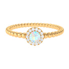 1/4 CT Ethiopian Opal and Diamond Bubble Engagement Ring Ethiopian Opal - ( AAA ) - Quality - Rosec Jewels