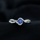 Tanzanite and Diamond Solitaire Bypass Ring Tanzanite - ( AAA ) - Quality - Rosec Jewels