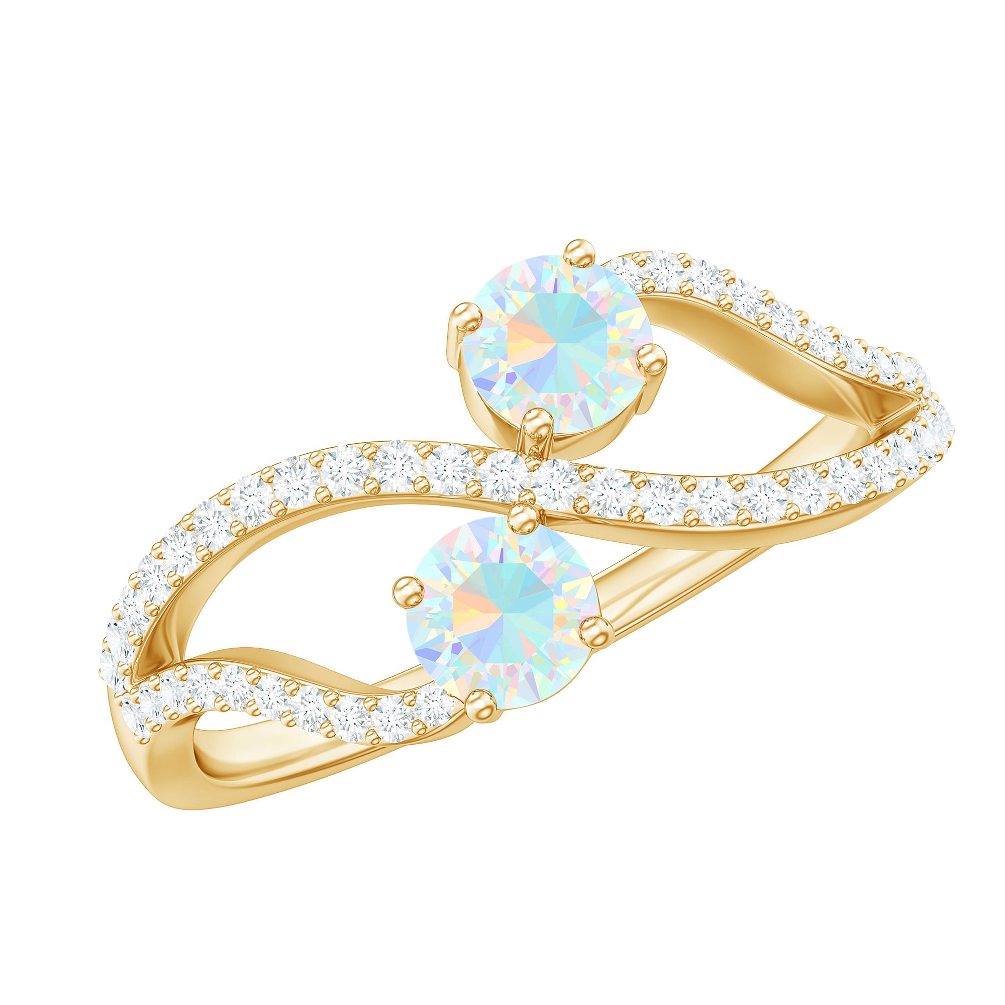 1 CT Minimal Ethiopian Opal and Diamond Engagement Ring Ethiopian Opal - ( AAA ) - Quality - Rosec Jewels