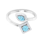 Aquamarine and Diamond Designer Wrap Ring Aquamarine - ( AAA ) - Quality - Rosec Jewels