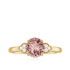 1.25 CT Round Morganite Solitaire Engagement Ring with Diamond Morganite - ( AAA ) - Quality - Rosec Jewels