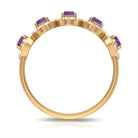 1.25 CT Classic Amethyst Half Eternity Band Ring with Diamond Halo Amethyst - ( AAA ) - Quality - Rosec Jewels