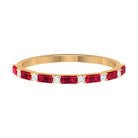 Lab-Lab Grown Ruby and Diamond Stackable Wedding Band Lab Created Ruby - ( AAAA ) - Quality - Rosec Jewels