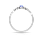 Real Tanzanite and Diamond Leaf Branch Promise Ring Tanzanite - ( AAA ) - Quality - Rosec Jewels