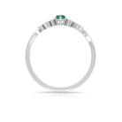 Minimal Green Sapphire and Diamond Leaf Promise Ring Green Sapphire - ( AAA ) - Quality - Rosec Jewels