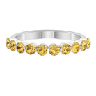 Simple Round Citrine Half Eternity Band Ring Citrine - ( AAA ) - Quality - Rosec Jewels