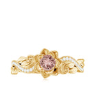 Flower Inspired Morganite and Diamond Engagement Ring Morganite - ( AAA ) - Quality - Rosec Jewels