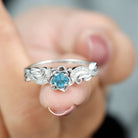 Flower Inspired London Blue Topaz and Diamond Engagement Ring London Blue Topaz - ( AAA ) - Quality - Rosec Jewels