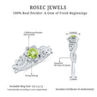 Flower Inspired Peridot and Diamond Engagement Ring Peridot - ( AAA ) - Quality - Rosec Jewels