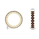 3 CT Garnet Floral Full Eternity Ring in Gold Garnet - ( AAA ) - Quality - Rosec Jewels