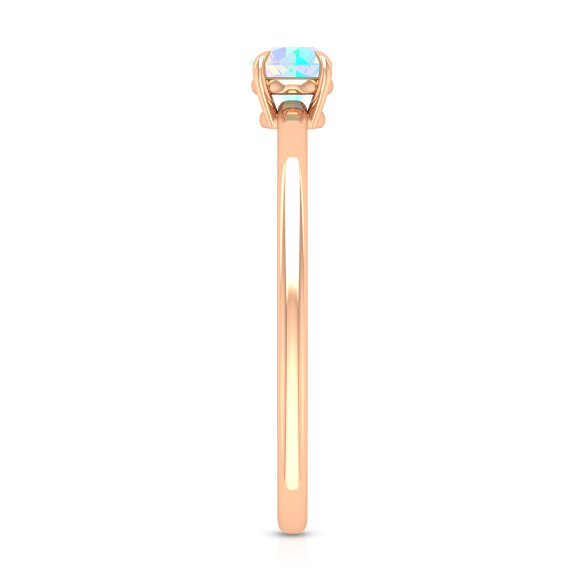 1/4 CT Claw Set Round Ethiopian Opal Solitaire Promise Ring Ethiopian Opal - ( AAA ) - Quality - Rosec Jewels