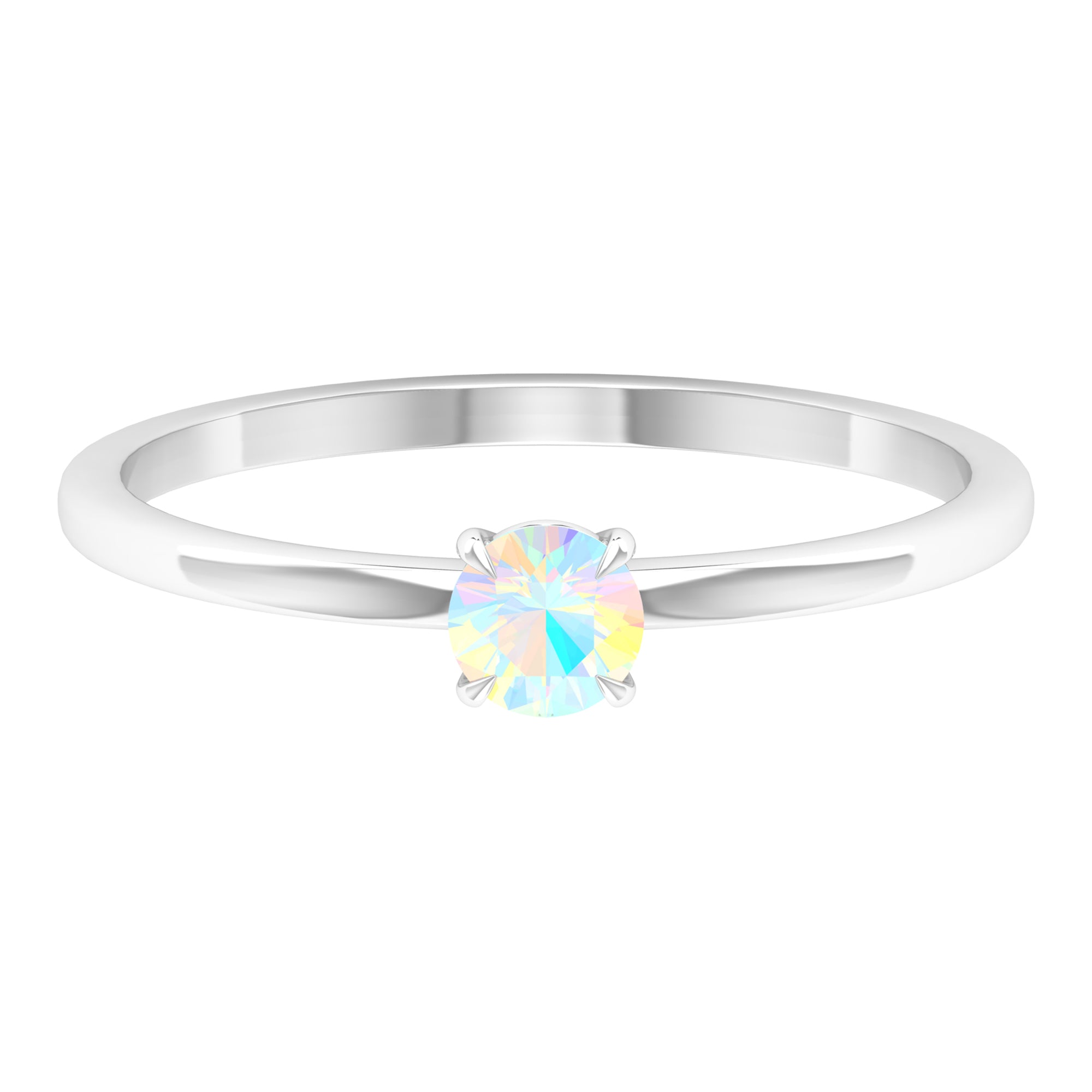 1/4 CT Claw Set Round Ethiopian Opal Solitaire Promise Ring Ethiopian Opal - ( AAA ) - Quality - Rosec Jewels