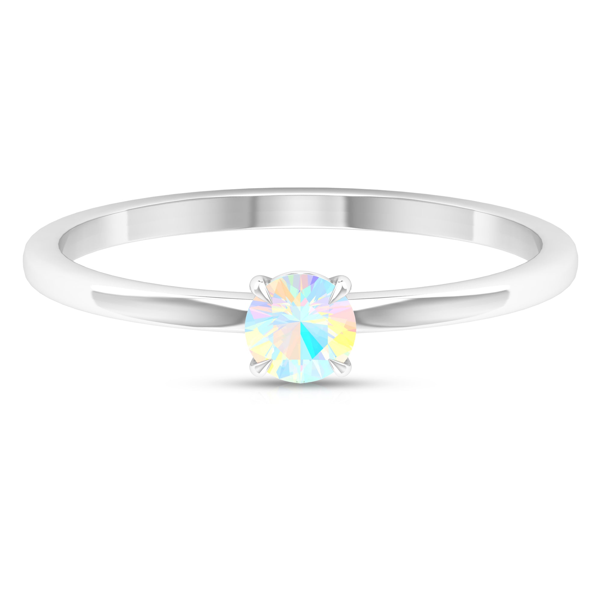 1/4 CT Claw Set Round Ethiopian Opal Solitaire Promise Ring Ethiopian Opal - ( AAA ) - Quality - Rosec Jewels