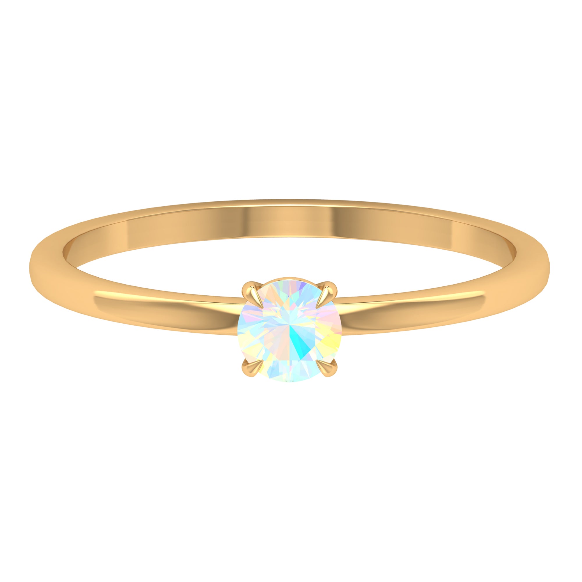 1/4 CT Claw Set Round Ethiopian Opal Solitaire Promise Ring Ethiopian Opal - ( AAA ) - Quality - Rosec Jewels