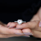 1.50 CT Heart Shape Rose Quartz Engagement Ring with Diamond Accent Rose Quartz - ( AAA ) - Quality - Rosec Jewels