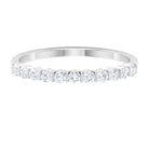 Minimal Moissanite Half Eternity Band Ring in Bar Setting Moissanite - ( D-VS1 ) - Color and Clarity - Rosec Jewels