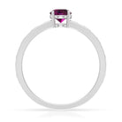 Designer Solitaire Engagement Ring with Rhodolite and Diamond Rhodolite - ( AAA ) - Quality - Rosec Jewels