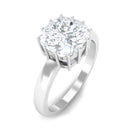 8 MM Cushion Cut Moissanite Solitaire Engagement Ring Moissanite - ( D-VS1 ) - Color and Clarity - Rosec Jewels