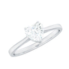 Heart Shape Moissanite Simple Solitaire Ring Moissanite - ( D-VS1 ) - Color and Clarity - Rosec Jewels