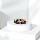 Emerald Cut Black Onyx Full Eternity Ring in Shared Prong Setting Black Onyx - ( AAA ) - Quality - Rosec Jewels