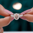 2 CT Morganite Engagement Milgrain Ring with Diamond Accent Morganite - ( AAA ) - Quality - Rosec Jewels