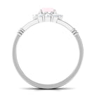 1 CT Rose Quartz Flower Engagement Ring with Diamond Halo in Split Shank Rose Quartz - ( AAA ) - Quality - Rosec Jewels