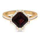 3.75 CT Antique Garnet Engagement Ring with Diamond Accent Garnet - ( AAA ) - Quality - Rosec Jewels