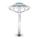 London Blue Topaz and Diamond Cocktail Engagement Ring London Blue Topaz - ( AAA ) - Quality - Rosec Jewels