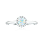 Ethiopian Opal Promise Ring with Diamond Halo Ethiopian Opal - ( AAA ) - Quality - Rosec Jewels