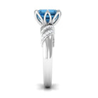 Asscher Cut London Blue Topaz Designer Engagement Ring with Diamond London Blue Topaz - ( AAA ) - Quality - Rosec Jewels