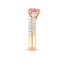 2.75 CT Morganite Solitaire Engagement Ring with Moissanite Eternity Band Morganite - ( AAA ) - Quality - Rosec Jewels