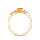 1.75 CT Citrine Flower Engagement Ring with Moissanite Citrine - ( AAA ) - Quality - Rosec Jewels