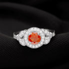 1.50 CT Vintage Inspired Fire Opal Engagement Ring with Diamond Fire Opal - ( AAA ) - Quality - Rosec Jewels