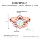 Ethiopian Opal Flower Engagement Ring with Diamond Accent Ethiopian Opal - ( AAA ) - Quality - Rosec Jewels