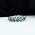 Hexagon Cut London Blue Topaz Eternity Ring London Blue Topaz - ( AAA ) - Quality - Rosec Jewels