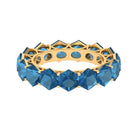 Hexagon Cut London Blue Topaz Eternity Ring London Blue Topaz - ( AAA ) - Quality - Rosec Jewels