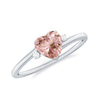 Morganite Heart Engagement Ring with Diamond Morganite - ( AAA ) - Quality - Rosec Jewels