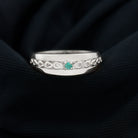 Natural Emerald Designer Band Ring Emerald - ( AAA ) - Quality - Rosec Jewels