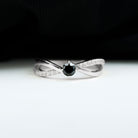 0.50 CT Black Onyx Solitaire and Diamond Infinity Ring Black Onyx - ( AAA ) - Quality - Rosec Jewels