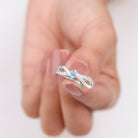 1/2 CT Sky Blue Topaz Solitaire and Diamond Gold Infinity Ring Sky Blue Topaz - ( AAA ) - Quality - Rosec Jewels