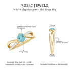 1/2 CT Sky Blue Topaz Solitaire and Diamond Gold Infinity Ring Sky Blue Topaz - ( AAA ) - Quality - Rosec Jewels